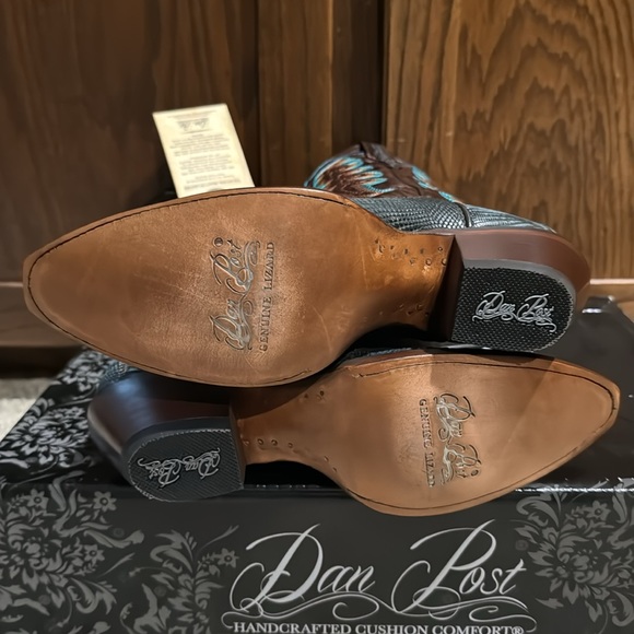 Dan Post Drifter Lizard Boot Women’s Blue/Brown US 8 BRAND NEW NEVER WORN!! - Picture 5 of 10